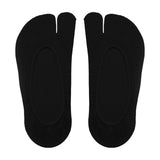 Maxbell 2xWomen 2 Toe Flip Flop Socks Women No Show Toe Socks for Loafer Shoes Sneaker Black