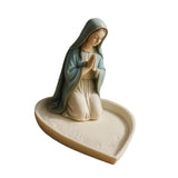 Maxbell Rosary Holder Resin Praying Statue Jewelry Tray for Necklaces Bangle Trinket Virgin Mary