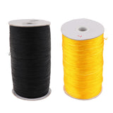 2 Rolls Elastic Cord Bungee Wire Rope Nylon Black/Yellow for Jewelry Making