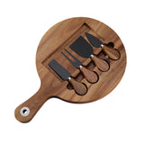 Maxbell Wooden Cheese Board and Knife Set Cheese Tray for Wedding Party Housewarming black knife