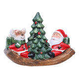 Maxbell Santa Claus Figurine Christmas Tabletop Decoration for Shelf Holiday Bedroom Elk