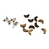 Maxbell 10 Sets Bronze Half Moon Rivets Hardware for Bags Shoes Boots Ornaments