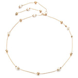 Maxbell 2pcs Pearl Diamante Diamond Ladies Waist Chain Charm Belt One Size Fit All - Aladdin Shoppers