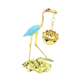 Maxbell Crane Statue Hanging Incense Burner Tabletop Ornament for Yoga Tea House SPA Blue Golden