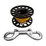 Maxbell Maxbell Compact Scuba Diving Dive Finger Spool Reel with 50Ft Yellow Line Black