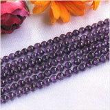 Maxbell Amethyst Round Gemstone Loose Beads Strand 4mm / 15.5 Inch