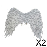 Maxbell 2xNon Woven Fabric Angel Wings Mardi Gras Halloween Cosplay Costume Props White
