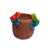 Resin Flower Pot Decorative Frog Planter for Patio Garden Decoration Balcony Red