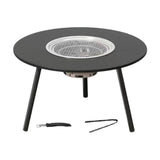 Maxbell Barbecue Grill Multifunctional Stable Cookware for Travel Backpacking Hiking black 6 pieces