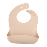 Maxbell Baby Bibs with Large Pocket Breathable Comfortable Eating Bibs for Boys Kids Apricot