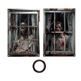 Maxbell 2Pcs Halloween Scary Window Cover Decorations 47.3x31.5 Inches without hook