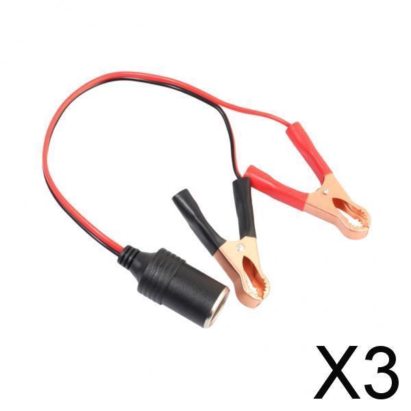 Maxbell 3x14" Car Cigarette Lighter Power Female Socket Plug Adapter Crocodile Clip