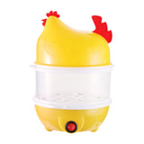 Egg Boiler Machine Egg Steamer with Lid and Measuring Cup 2 Layer Egg Cooker Yellow