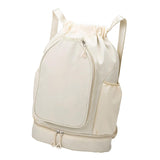 Maxbell Tennis Backpack Decor Racket Shoulder Bag for Outdoor Activities Camping Gym Beige