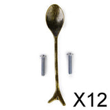 Maxbell 12xAntique Bronze Creative Spoon Design Kitchen Cabinet Closet Drawer Pull Handle 76mm