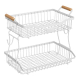 Maxbell 2 Tier Fruit Basket Vegetable Storage Organizer for Hotel Countertop Kitchen White