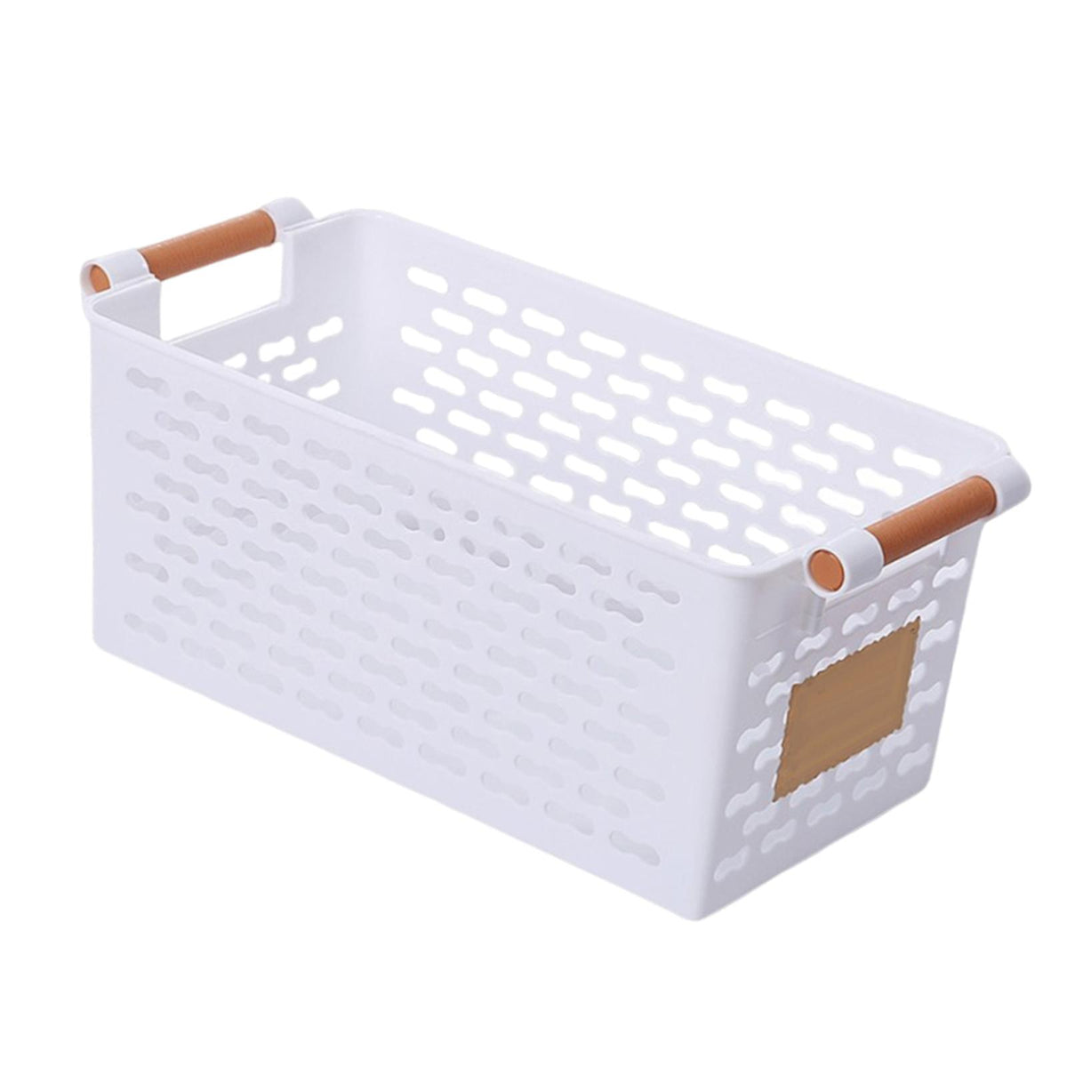 Maxbell Maxbell Desktop Storage Basket with Handles Storage Bin for Tabletop Dresser Shelves White