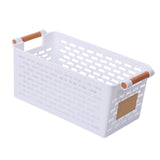 Maxbell Maxbell Desktop Storage Basket with Handles Storage Bin for Tabletop Dresser Shelves White