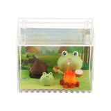 Resin Statues Animal Sculptures Indoor Bedroom Desk Miniature Frog Figurines with Fire