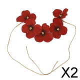 Maxbell 2xWedding Bridemaid Flower Girl Wrist Flower Red