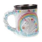 Maxbell Halloween Pattern Coffee Tea Water Cup Stainless Steel + Resin  Pink