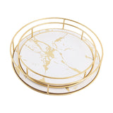 2Pcs Vanity Tray Perfume Organizer Jewelry Tray for Bathroom Wedding Kitchen White