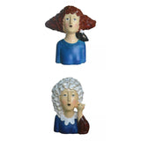 Maxbell 2x Nordic Style Lady Statue Figure Figurine for Tabletop Hotel Decor