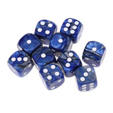 Maxbell 10x Six Sided D6 Dice Dotted For Dungeons and Dragons Props Gift Blue Silver - Aladdin Shoppers