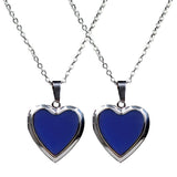 Maxbell 2 Pieces Heart Mood Photo Frame Change Color Emotion Feeling Unisex Necklace