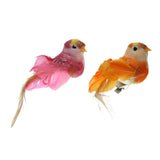 Maxbell 2x Realistic Little Bird Ornament Artificial Feather Animal Decor Clips - Aladdin Shoppers