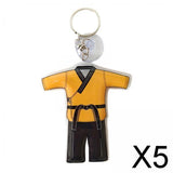 Maxbell 5xTaekwondo Keychain Metal Keyring Cute Bag Charms Key Holder Sports Keychains Yellow