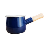 Maxbell Enamel Milk Pot Stockpots Sauce Pan for RV Travel Stove Top Induction Cooker Blue