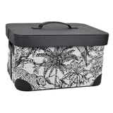 Maxbell Snack Bin PU Leather Rustic Decor Storage Organizer for Kitchen Bedroom Desk with pattern