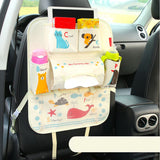 Cartoon Car Seat Back Multi-Pocket Storage Bag Organizer ABC animal-shape