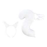 Maxbell Squirrel Ears and Tail Set Cosplay Hair Hoop for Performance Party Role Play White