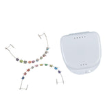 Maxbell Temporary Tooth Decorations with Hook with Box Metal Bracket Gift for Family mixed color