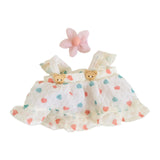 Maxbell 2x Dolls Princess Dress with Flower Hairpin Miniature Clothes for 20cm Dolls Yellow