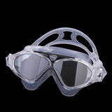 Maxbell Swimming Goggle Comfy Frame Big Lens Anti-fog Glasses J8170 Clear + Black