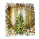 Maxbell Christmas Shower Curtain with Hooks Waterproof Bathroom Decor Trees
