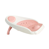 Maxbell Baby Bath Support Seat Drainage Hole Bath Tub Lying Support for Newborn Baby Pink