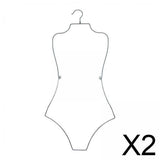 Maxbell 2xSwimsuit Hanger Display Hanger Lingerie Hanger for Boutique Beachwear Adults Silver