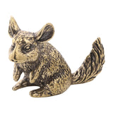 Maxbell Brass Squirrel Desk Ornament Animal Statue for Car Office Desktop Decoration