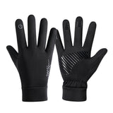 Maxbell Winter Gloves Nonslip Portable Soft Warm Mittens for Running Daily Work Snow Black L