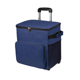 Maxbell Rolling Cooler Compact Chiller Soft Travel Cooler for Beach Shopping Camping Navy blue