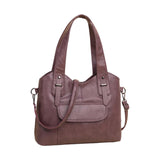 Maxbell PU Leather Shoulder Bag Stylish Soft Women Tote Bag for Everyday Work Travel Purple