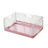 Maxbell Foldable Desktop Storage Basket Folding for Office Supplies Bathroom Cabinet Pink M