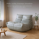 Maxbell Caterpillar Sofa: Modern & Comfy Single Seat, Ideal for Small Spaces 85x95cm Grey Velvet