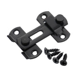 Maxbell Sliding Barn Door Lock 180 Degree Pet Cage Door Latch for Wine Cabinet Black