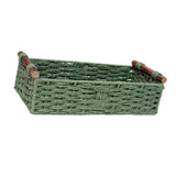 Maxbell Braided Paper Cord Storage Basket Bin Multipurpose Green Cosmetics Organizer