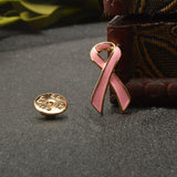 Maxbell Maxbell Pink Breast Cancer Awareness Charity Ribbon Women Jewelry Gold Brooch Pins